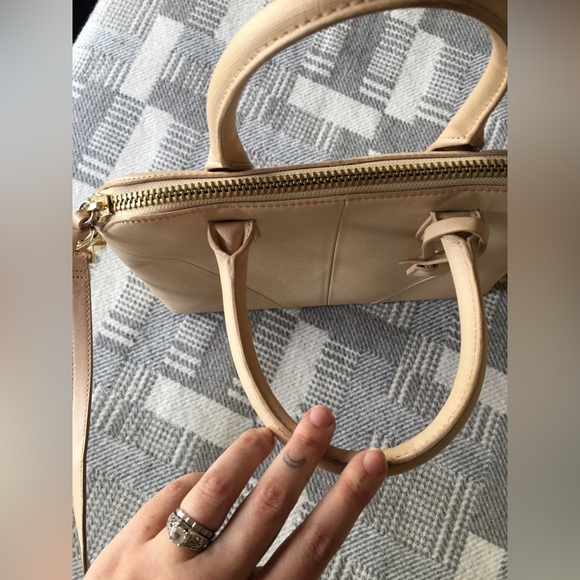 Zara creamy pink / beige classic bowler bag with crossbody strap - Picture 10 of 12